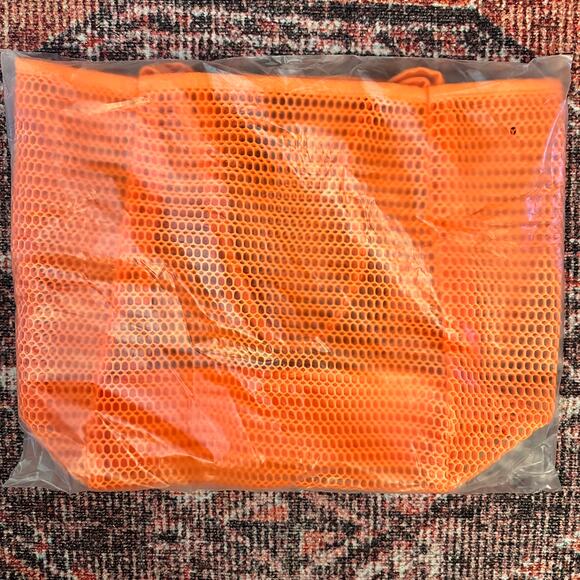 NEW Orange Large Mesh Vacation Beach Bag / Pool Cruise Tote / Travel Concert - Picture 4 of 6